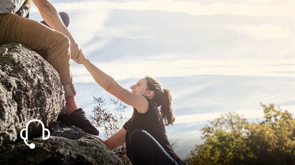 A man and women on an adventure